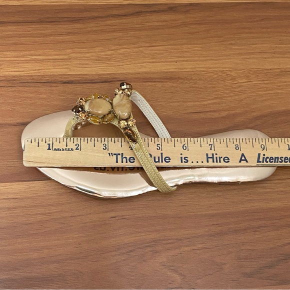 BADGLEY MISCHKA American Glamour Rose Gold Embellished Rhinestones Sandals 7.5 - Picture 6 of 13